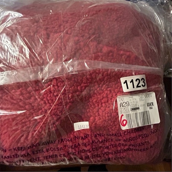 Lands' End Women's Sherpa Fleece Jacket Red Size M Snap Button Closure Pockets - Picture 12 of 12